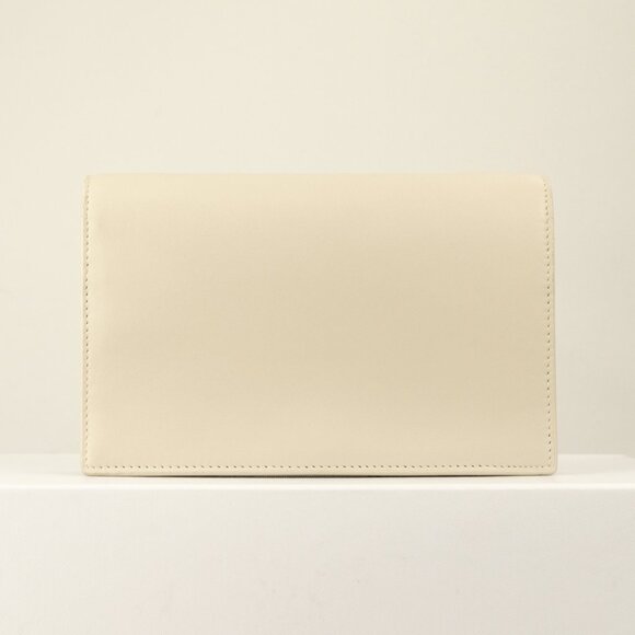 YSL Saint Laurent Envelope Leather Wallet on Chain, Crossbody/Clutch, White - Picture 4 of 13